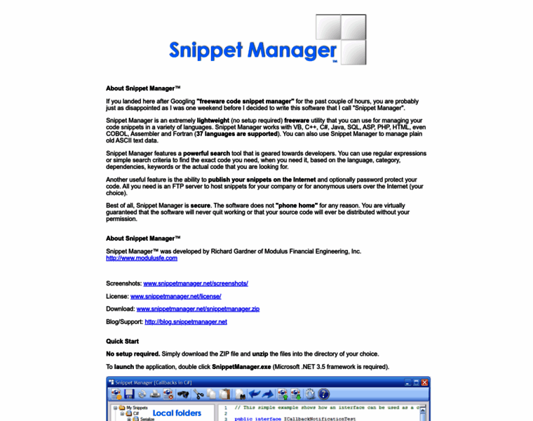 Snippetmanager.net thumbnail
