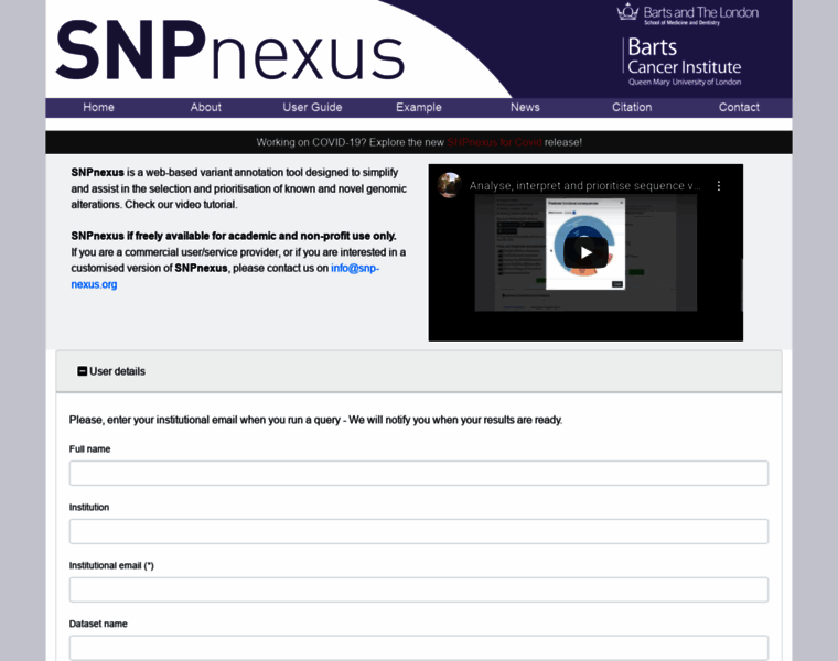 Snp-nexus.org thumbnail