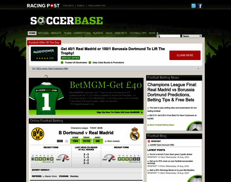 Soccerbase.com thumbnail