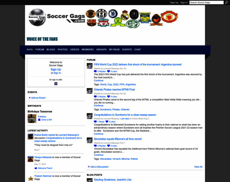Soccergags.com thumbnail