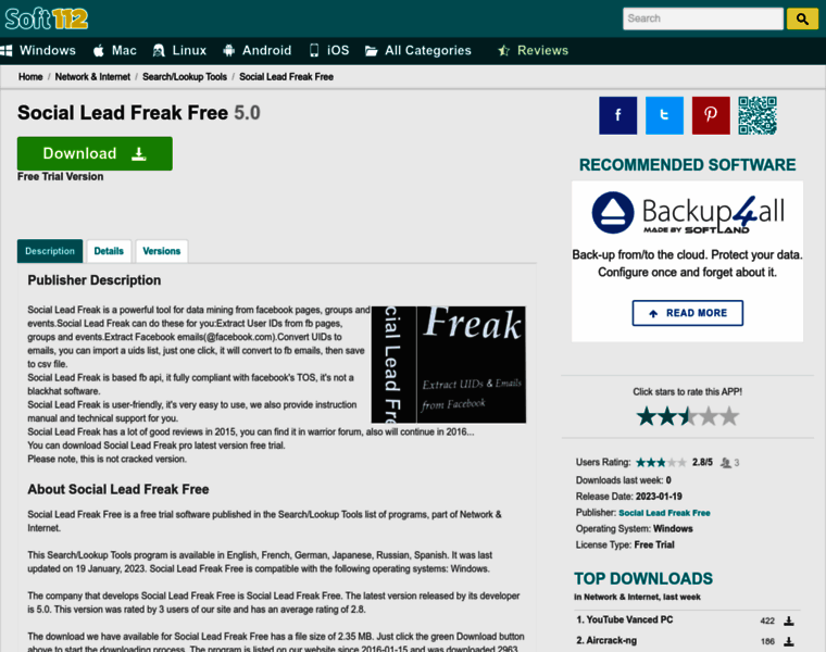 Social-lead-freak-free.soft112.com thumbnail