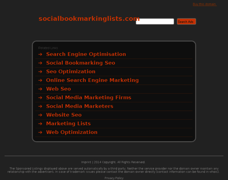 Socialbookmarkinglists.com thumbnail