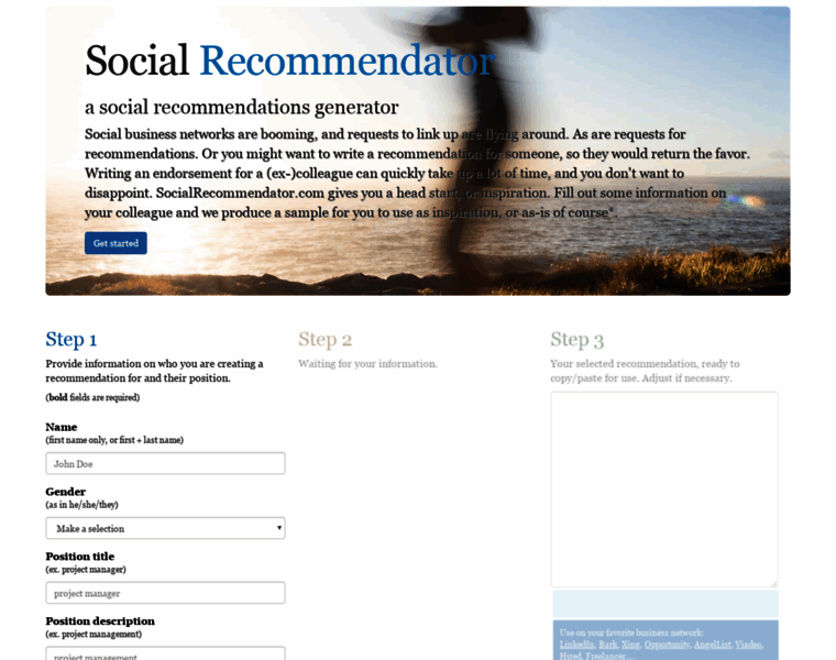 Socialrecommendator.com thumbnail