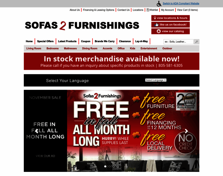 Sofas2furnishings.us thumbnail