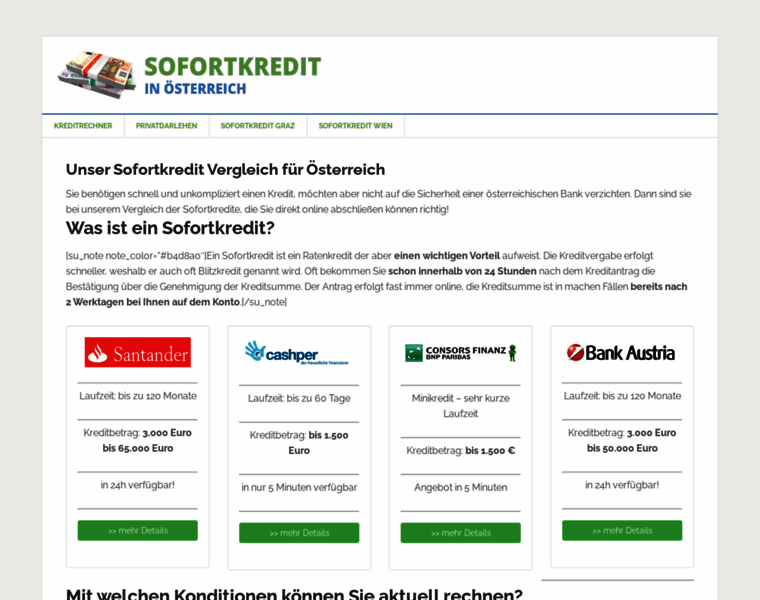 Sofortkreditoesterreich.at thumbnail