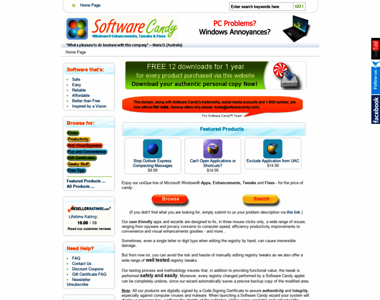 Softwarecandy.com thumbnail