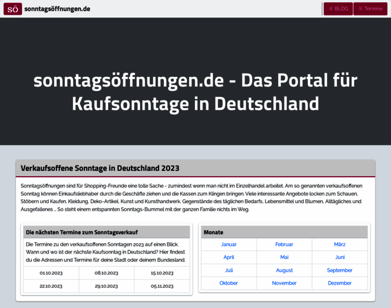 Sonntagsoeffnungen.de thumbnail