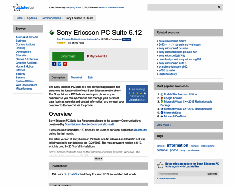 Sony-ericsson-pc-suite.updatestar.com thumbnail