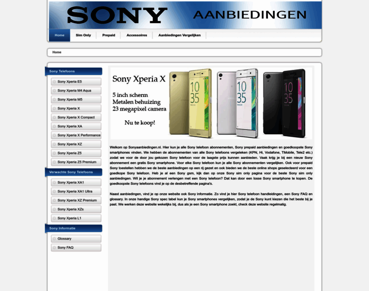 Sonyaanbiedingen.nl thumbnail