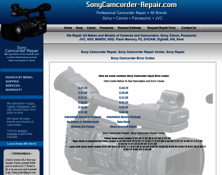 Sonycamcorder-repair.com thumbnail