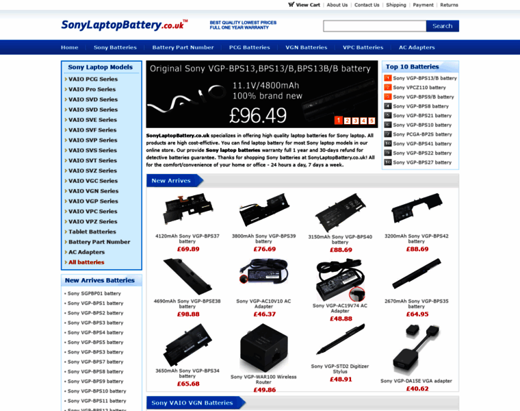 Sonylaptopbattery.co.uk thumbnail