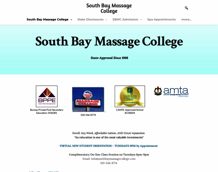 Southbaymassagecollege.com thumbnail