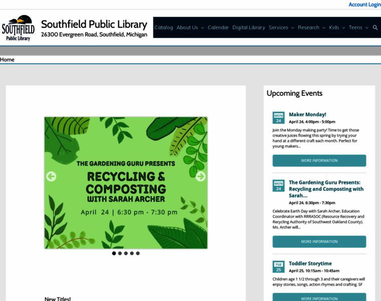 Southfieldlibrary.org thumbnail