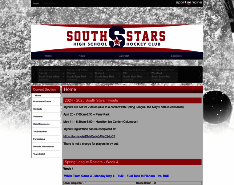 Southstarshockey.net thumbnail
