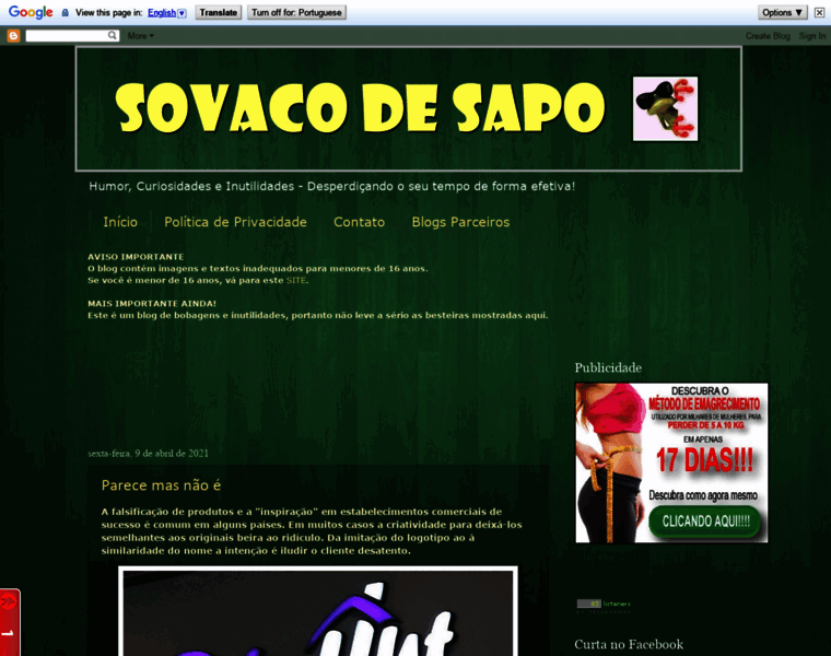 Sovacodesapo.com.br thumbnail