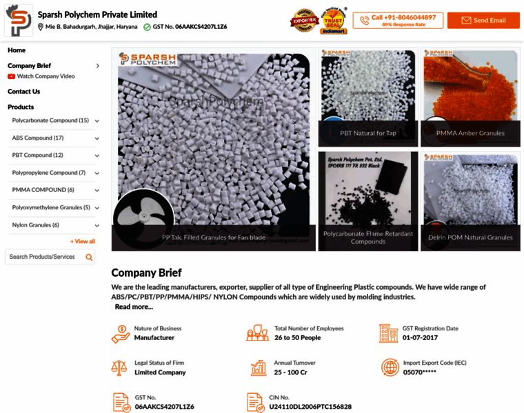 Sparshpolychem.com thumbnail