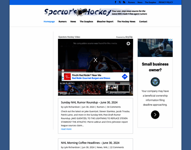 Spectorshockey.net thumbnail