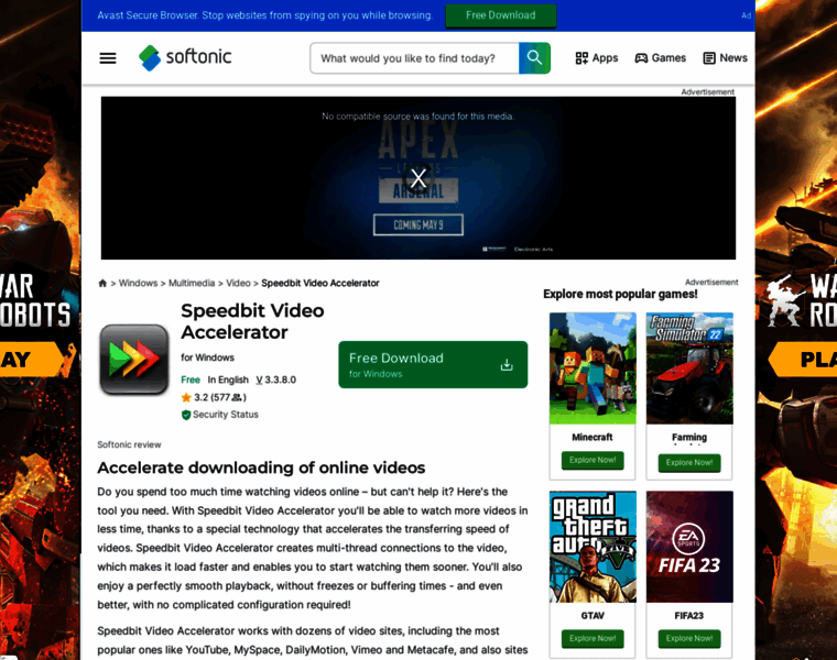 Speedbit-video-accelerator.en.softonic.com thumbnail
