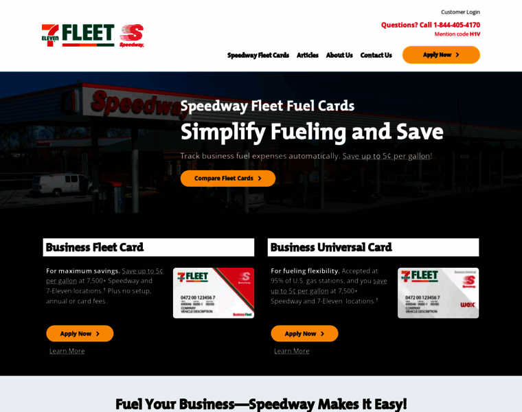 Speedwayfleetcards.com thumbnail