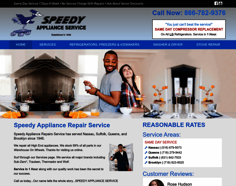 Speedyapplianceservice.com thumbnail
