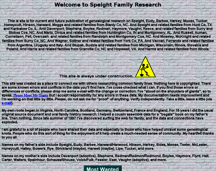 Speightfamily.net thumbnail