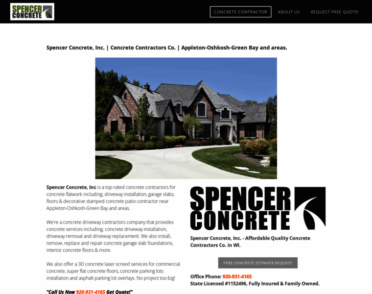 Spencerconcrete.com thumbnail