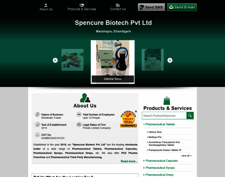 Spencurebiotech.co.in thumbnail