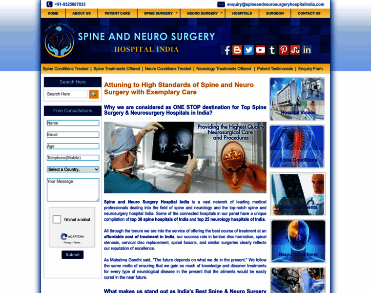 Spineandneurosurgeryhospitalindia.com thumbnail