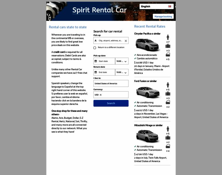 Spiritrentalcars.com thumbnail