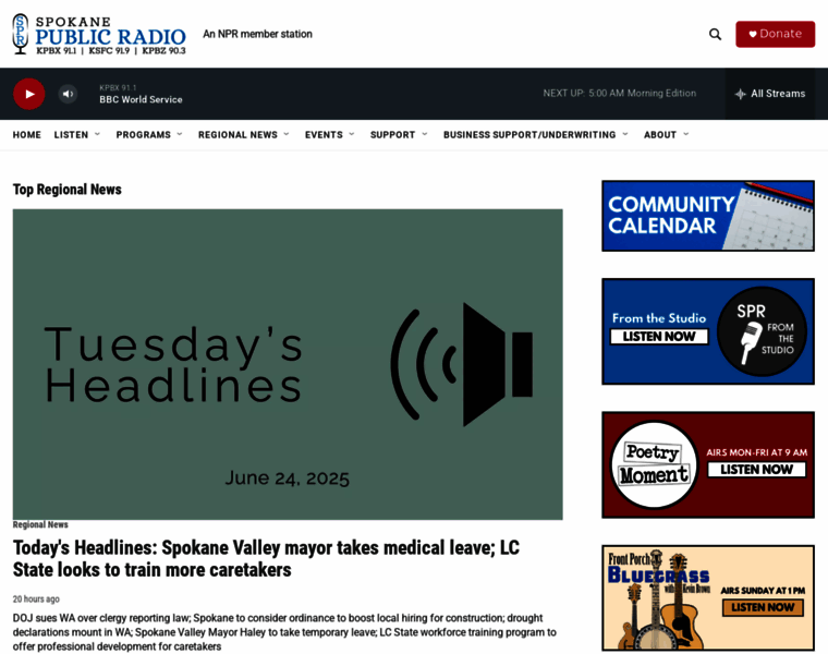 Spokanepublicradio.org thumbnail