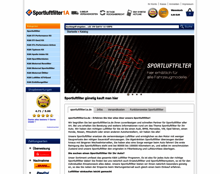 Sportluftfilter1a.de thumbnail