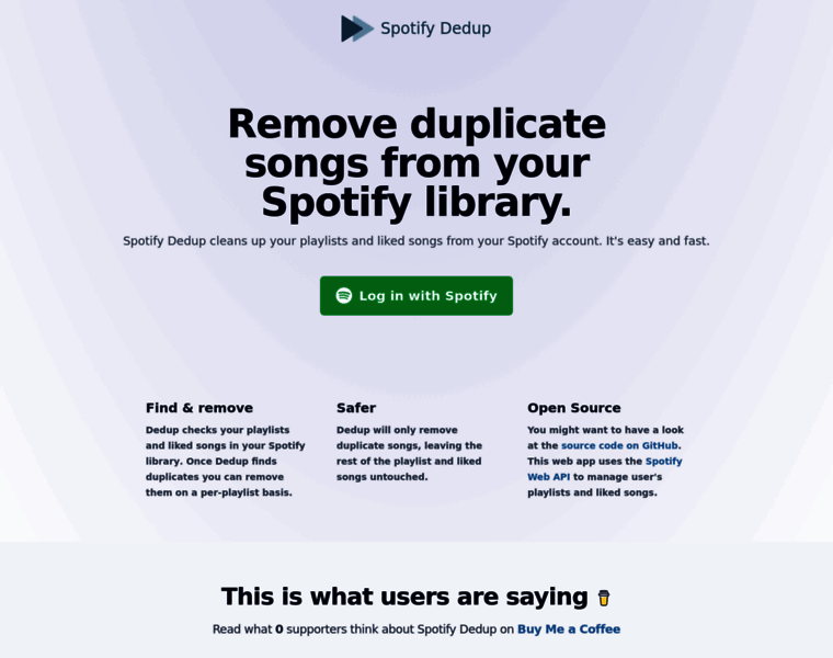 Spotify-dedup.com thumbnail