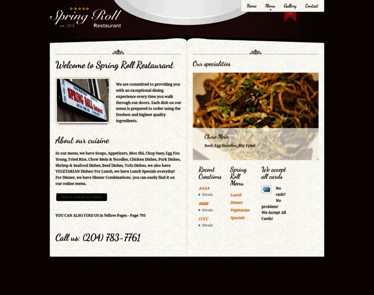 Springrollrestaurant.com thumbnail