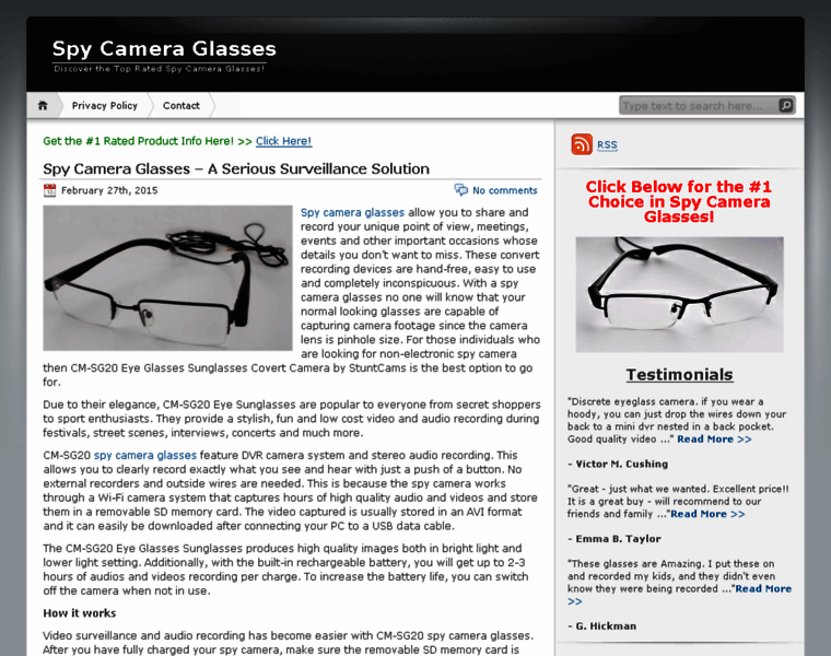 Spycameraglasses.us thumbnail