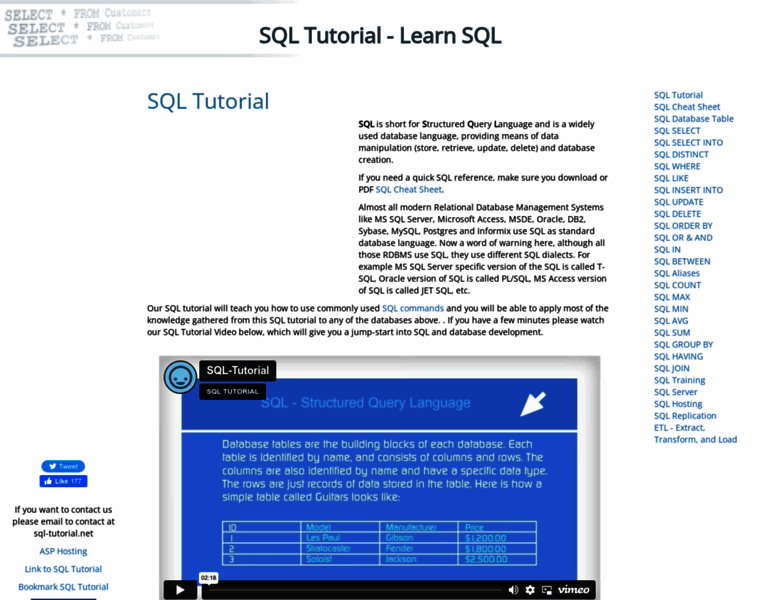 Sql-tutorial.net thumbnail