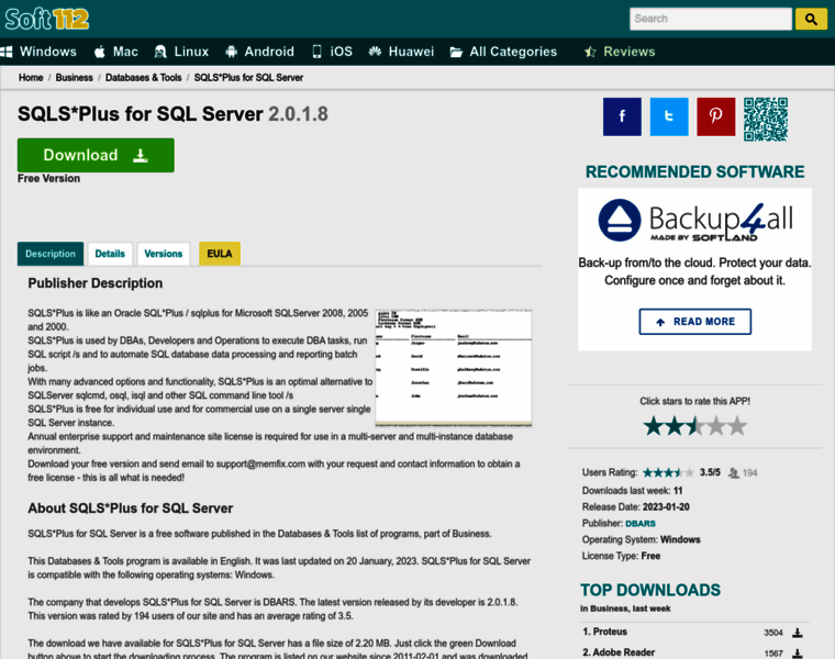 Sqls-plus-for-sql-server.soft112.com thumbnail