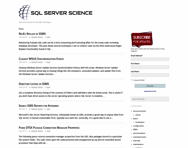 Sqlserverscience.com thumbnail