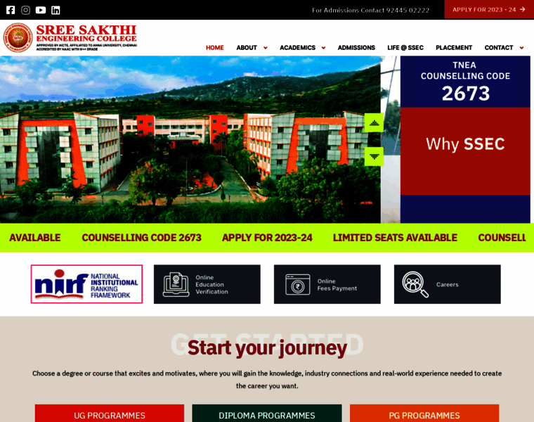 Sreesakthi.edu.in thumbnail