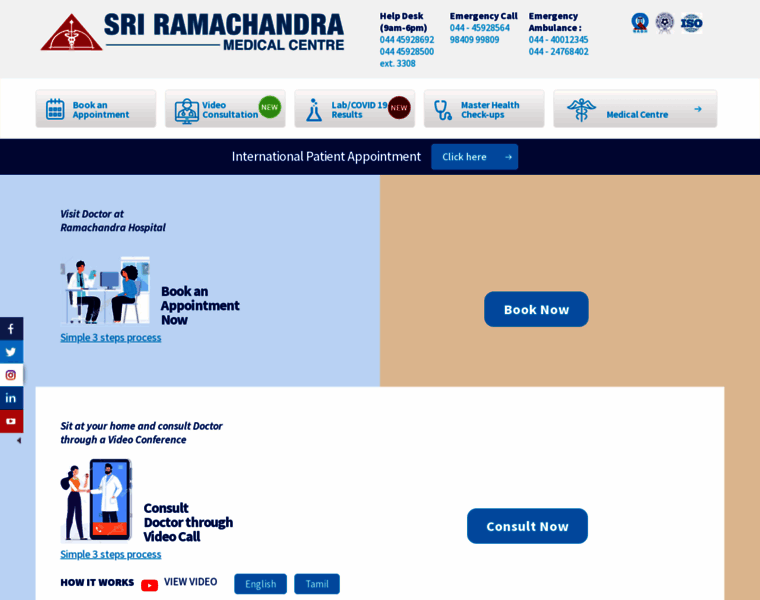 Sriramachandramedicalcentre.com thumbnail