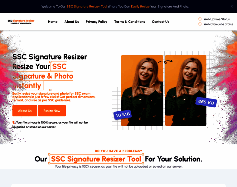 sscsignatureresizer.com at WI. SSC Signature Resizer - Resize Your SSC ...