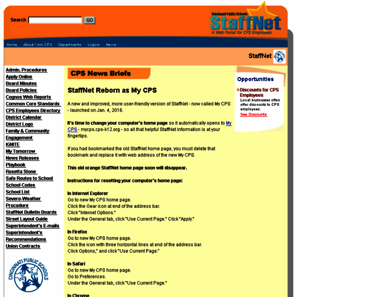 staffnet.cps-k12.org at WI. Staffnet Home