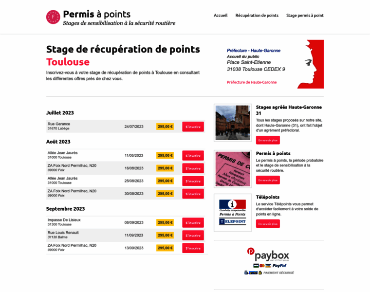 Stage-recuperation-points-toulouse.com thumbnail