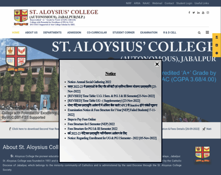 Staloysiuscollege.ac.in thumbnail
