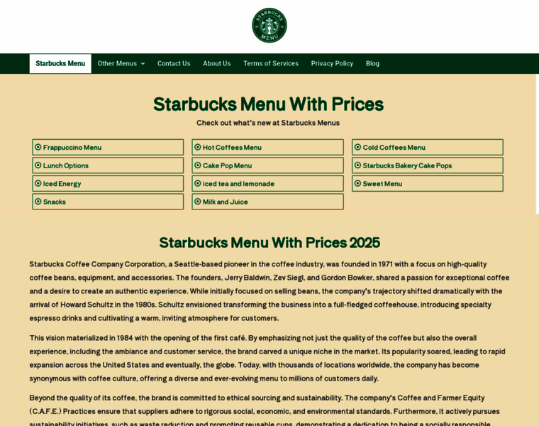 Starbucksmenu.xyz thumbnail