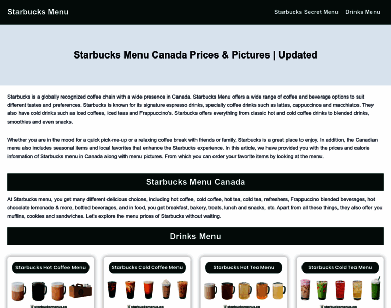 Starbucksmenus.ca thumbnail Starbucksmenus.ca thumbnail
