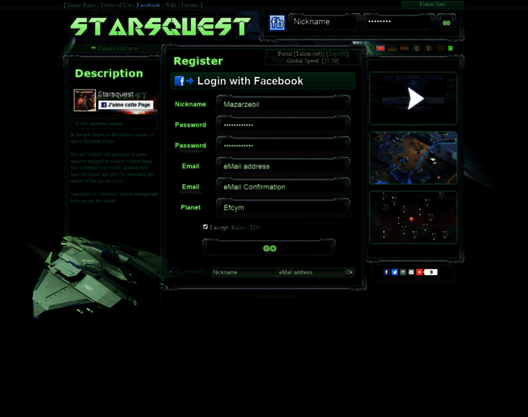 Starsquest.com thumbnail