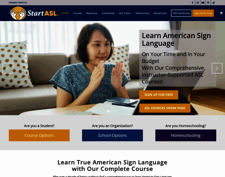 Start-american-sign-language.com thumbnail