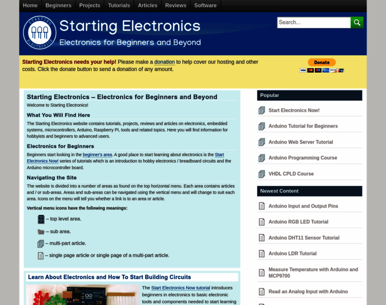 Startingelectronics.com thumbnail
