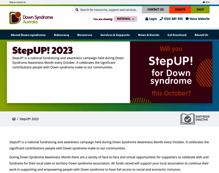 Stepupfordownsyndrome.org.au thumbnail