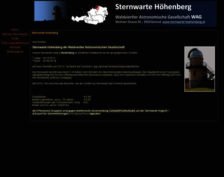 Sternwarte-hoehenberg.at thumbnail